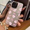 Чехол для iphone 15 14 16 Plus 17 Pro XR 18 Pro Max XS Max 12 13 11 Air Серебристый Блеск Трескающийся Фон Розовое Сердце