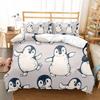 Cute Penguin Comforter Cover For Kids Lovely Printed Duvet Sets Twin Animals 2/3 Pieces Bedding Sets(Quilt Cover+ Pillow Case)