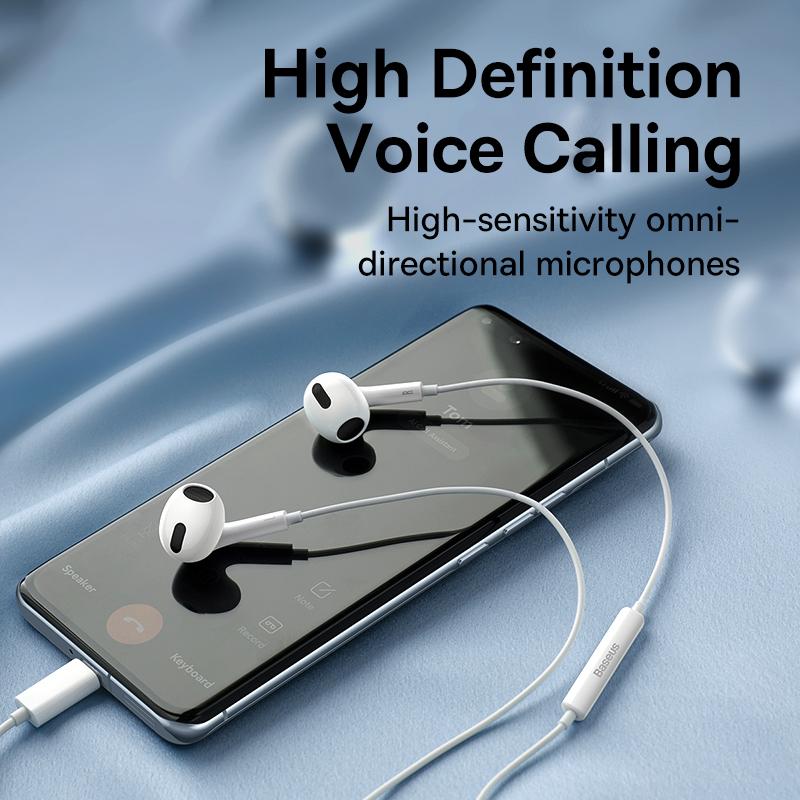 Baseus Encok C17 Wired Earphone Type-C with Mic In-ear Wired Headphones For OPPO VIVO HUAWEI Xiaomi Samsung Cellphone Headsets
