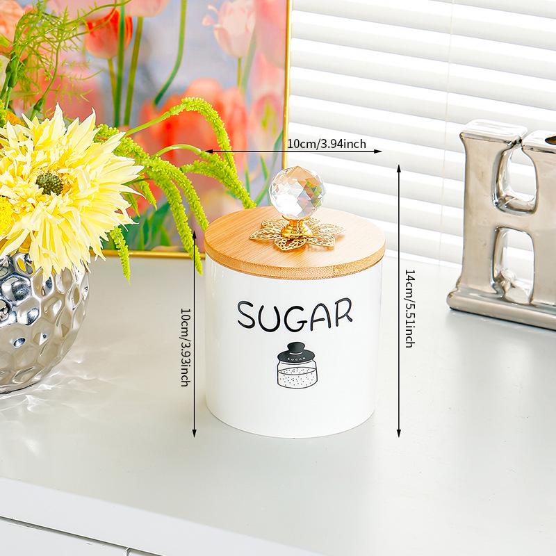 White Ceramic Moisture-Proof Storage Jars with Lids - Ideal for Sugar, Tea, and Beans