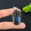 Natural Labradorite Gemstone Handmade 925 Sterling Silver Pendant 2.36" h6K73