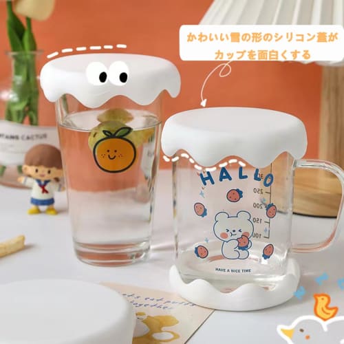 Set of 4 Mug Covers, BetterJonny Silicone Mug Lids with Coasters, Cute Snowflake Shape, Keeps Cups Warm, Stylish Dishwasher Safe, Leakproof, Dustproof