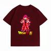 Unisexs Clothing New 100 Cotton Breathable Summer TShirt Dragon Ball Goku Red Print Casual Streetwear Unisexs Tops