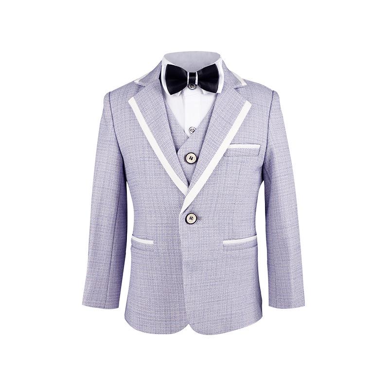 Осенне-зимний костюм-тройка для мальчиков: Красивый блейзер светлого цвета для первого дня рождения малыша/мальчика-цветочника/выступления