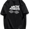 Футболка с принтом Arctic Monkeys Творчество Женская Мужская Манга Повседневная Y2k Белая Футболка С круглым вырезом Хлопковая Футболка Модная Уличная Одежда