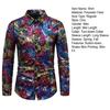 Men Club Shirt Snake Skin Printing Turn-down Collar Slim Fit Button-down Long Sleeve Party Shirt Nightclub Performance Clothes