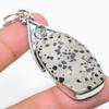 Natural Dalmation Jasper, White Topaz 925 Sterling Silver Pendant 2.60" K2b81