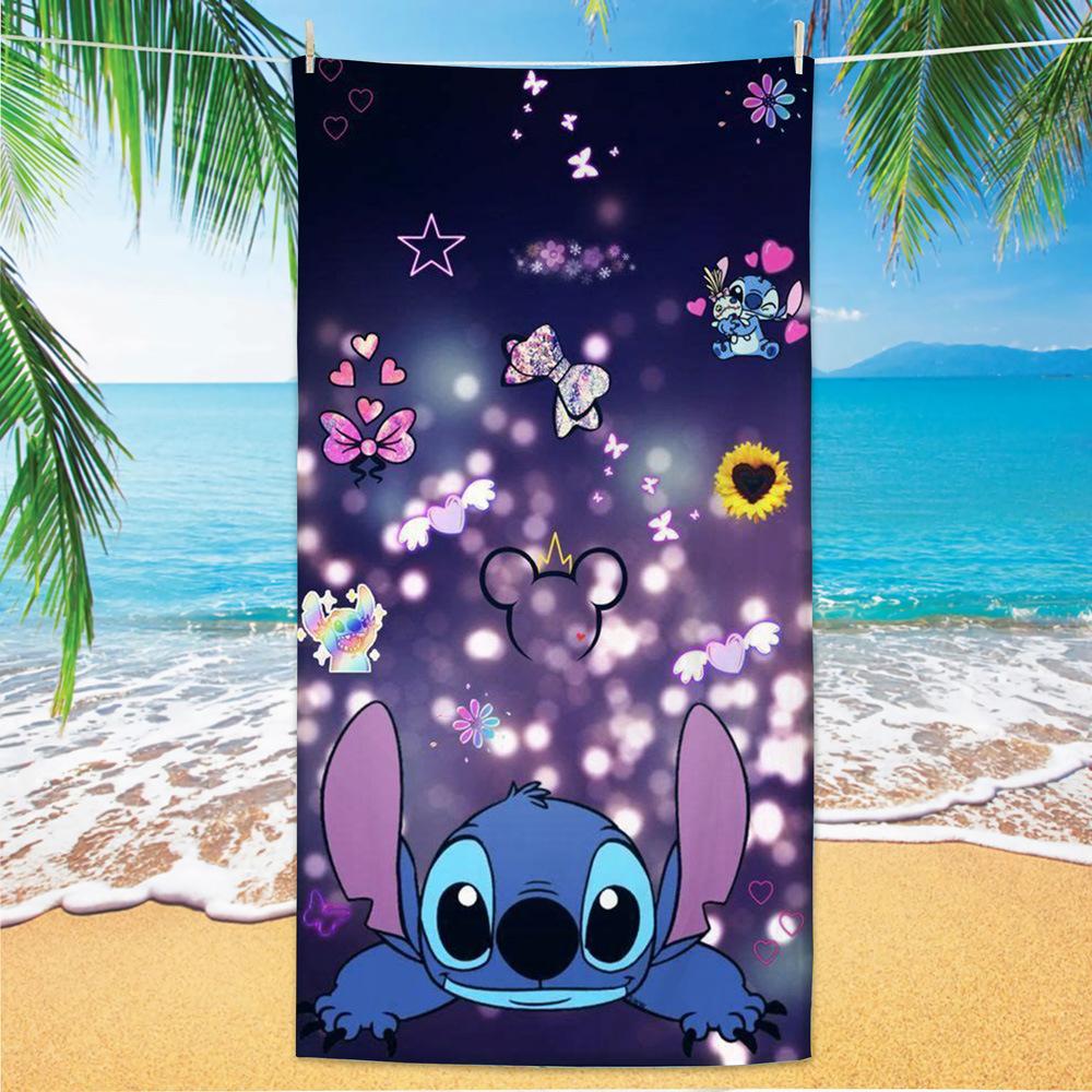 American Cartoon Figure Print Thick Microfiber Beach Towel Quick Dry Bath Blanket For Kids