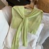 Summer Shoulder Scarf Solid Color Thin Knotted Cape Exquisite Neck Guard Scarf  for Women