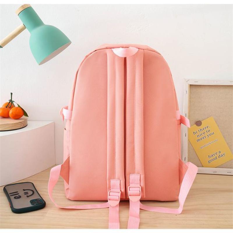 Instagram Canvas Backpack Korean Version of Middle School Backpack Minimalist Forest Series Large Capacity Backpack