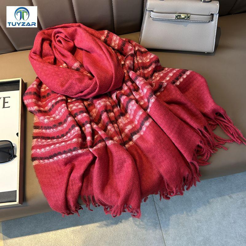 2024 Autumn And Winter New Thickened And Extended Cashmere Scarf Versatile Women'S Warm Neck Protection Scarf Double Sided Scarf Shawl