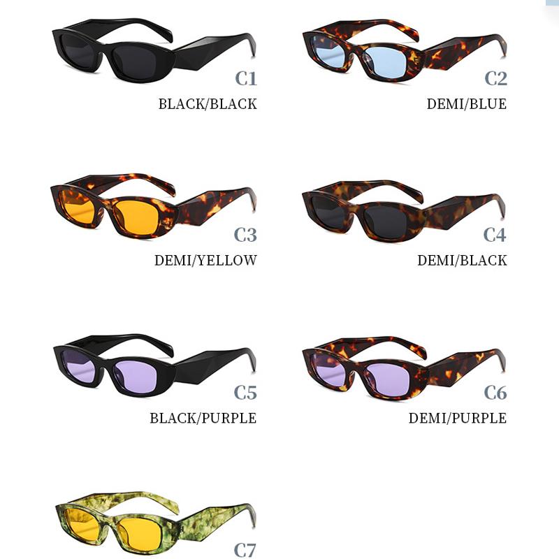  New Ins Popular Fashion Polygon Cat Eye Women Sunglasses Vintage Brand Designer Green Yellow Men Sun Glasses Shades UV400