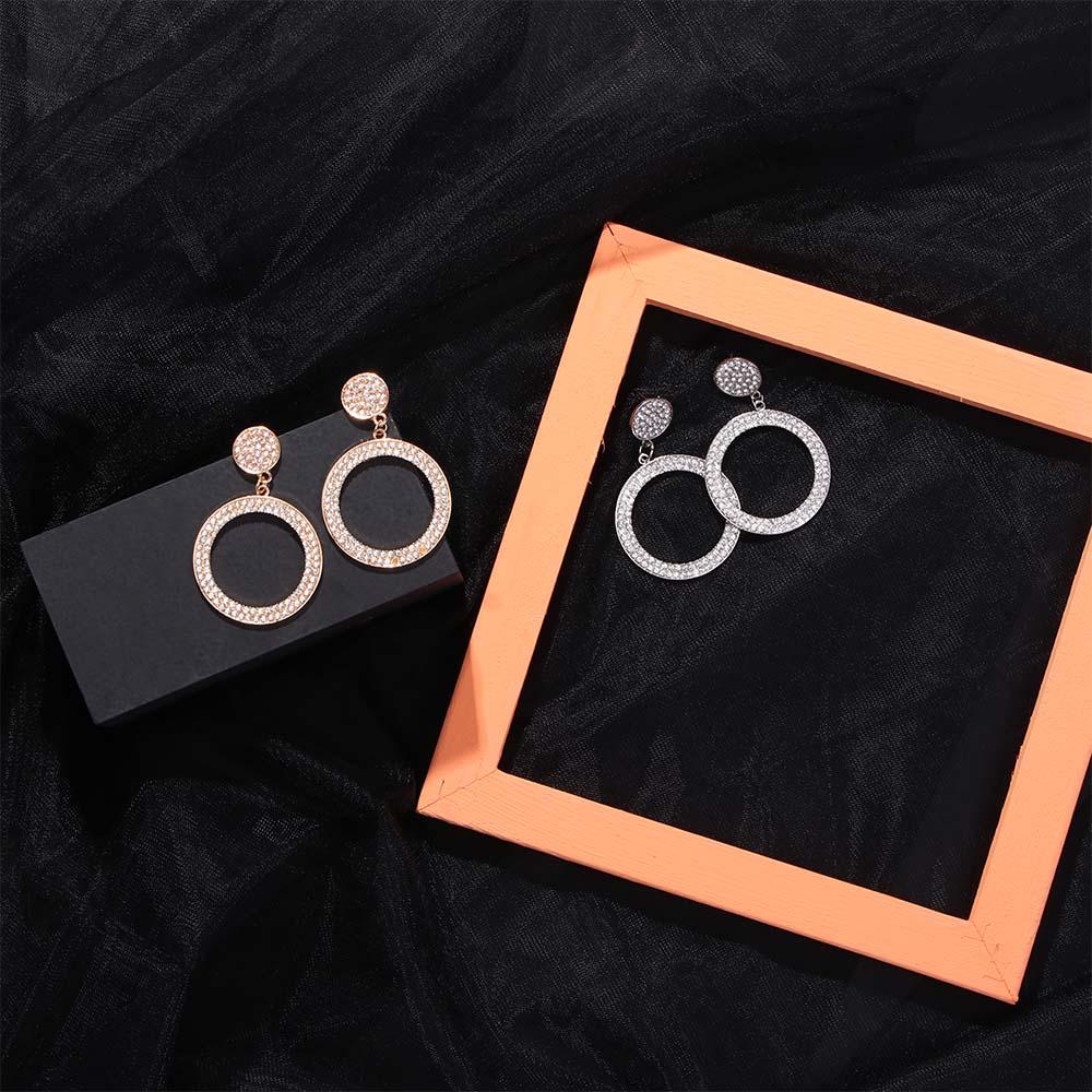 Jewelry Crystal Round Dangle Earrings Drop Earrings Circle Earrings Earrings