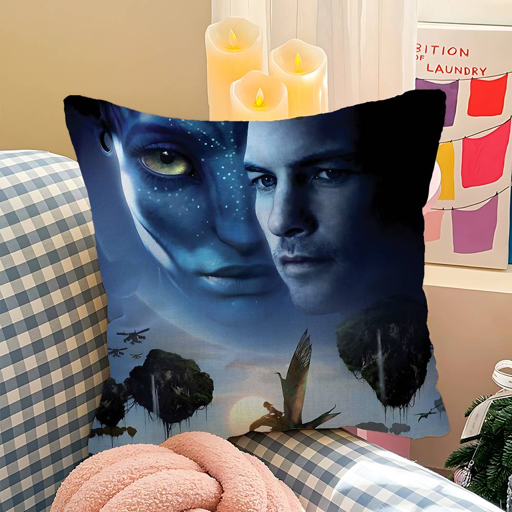 Movie A-Avatar Retro Pillow Covers Cartoon Sofa Decorative Home Double-Sided Printing Short Plush Cute Cushion Cover