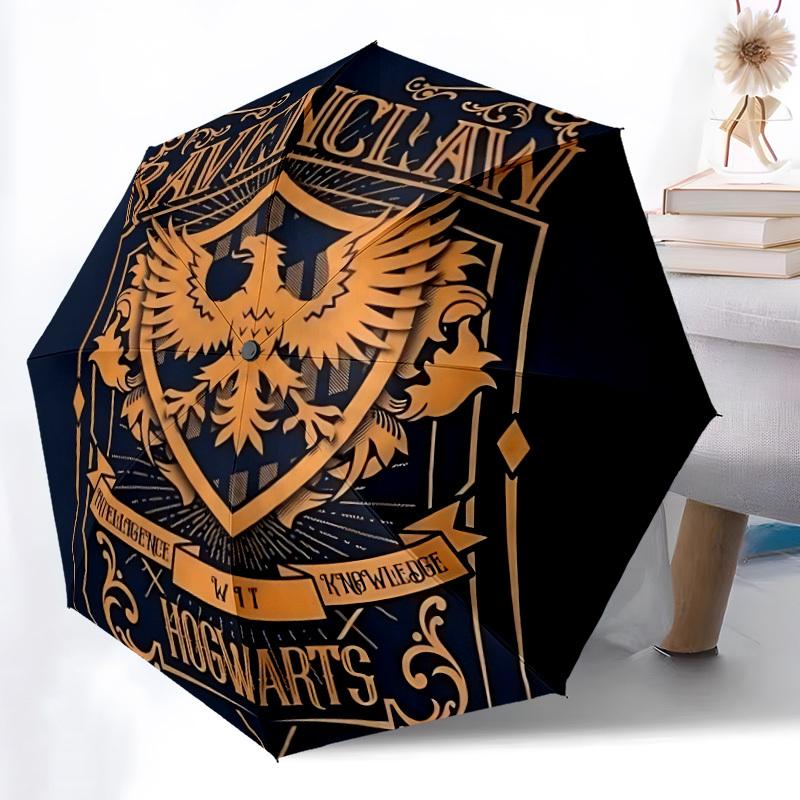 1PC Ravenclaw Crest Automatic Open/Close Umbrella, 8-Rib Sturdy Frame, Lightweight Portable Umbrella, Commute, Business - Ideal Gift for Friend, Vibra