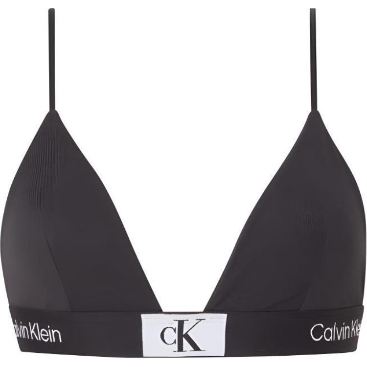 Calvin Klein SS23 Однотонный Треугольный Бюстгальтер Без Косточек Женское Нижнее Белье Черный QF7217E-UB1