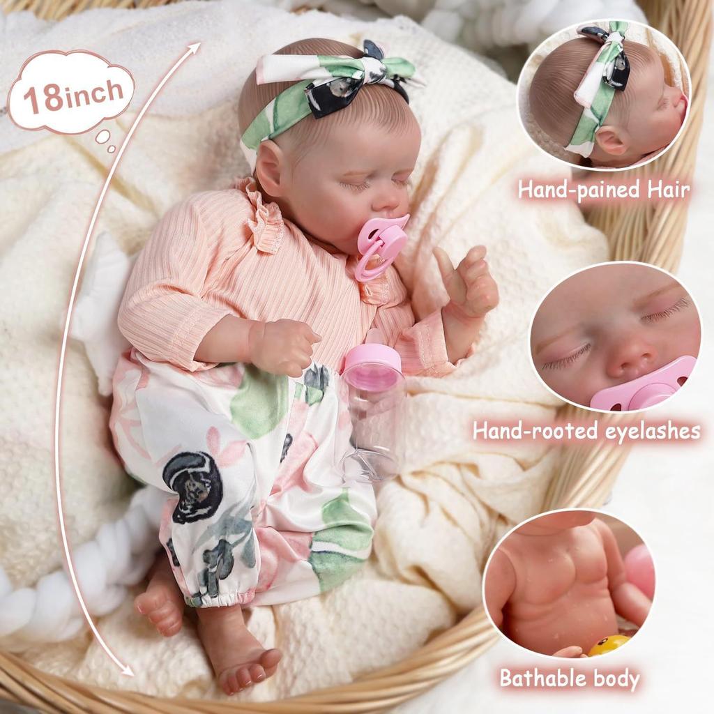 Baby Simulation Doll Exquisite Handmade Painted Skin Rebirth Doll Children's Toy Holiday Gift