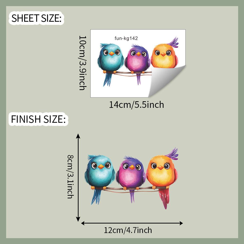 Мультяшные птицы на ветке Наклейка на рамку выключателя для спальни гостиной Декор стены на тему природы Съемная наклейка