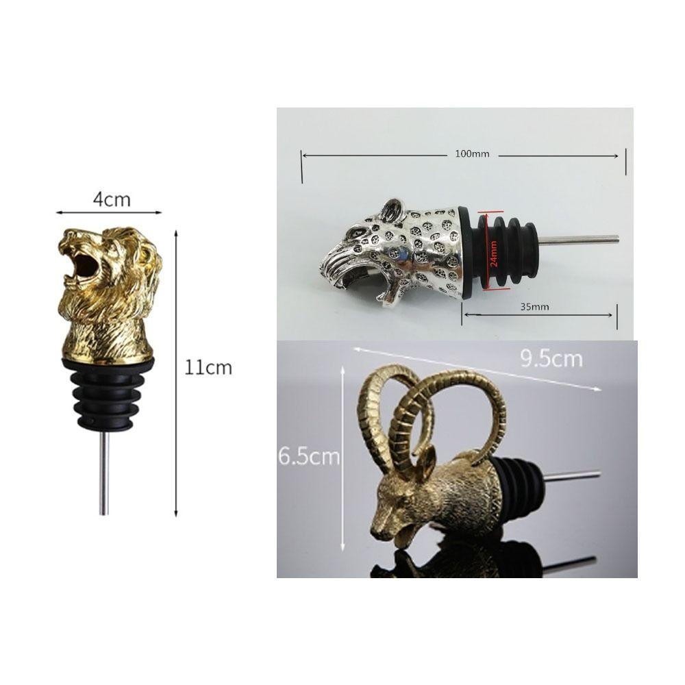 Unique Leopard/Lion/Antelope Head Wine Pourer Zinc Alloy Portable Bottle Stoppers Wine Dispenser Party Supplies
