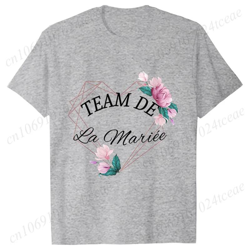 Wedding Tops Women Bachelorette Party Blouses Bridesmaid French Team Bride Squad Tshirt Flower Graphic Bridal Shower Aesthetic