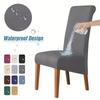 100%Waterproof Fabric Chair Cover Elastic XL Size Slipcover Solid Color Long Back Chair Covers Washable For Kitchen Home Hotel