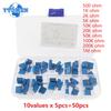 50pcs 3296W Potentiometer Kit Adjustable Multiturn Trimmer Potentiometer 10Types Variable Resistor 1K 2K 5K 10K 20K 100K 200K 1M