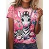 Большие размеры пляжный стиль 3D принт футболка повседневный короткий рукав топ для весны и лета женская одежда больших размеров
