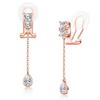 Painless Earrings for Swinging Zirconia of Silver Pink Drop SK.Whiee Women, Popular, "Trail Light", 925, Hypoallergenic, Earrings, 18K, Gold, Women's