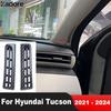 Для Hyundai Tucson NX4 - 2024 Углеродное волокно Автомобиль Передняя стойка A Вентиляционное отверстие кондиционера Накладка Декоративная отделка Салонные аксессуары