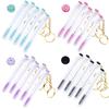 5pcs Eyelash Brushes Tubes With Keychain Lash Brush In Clear Container Disposable Eyelash Extension Mascara Wands With Case