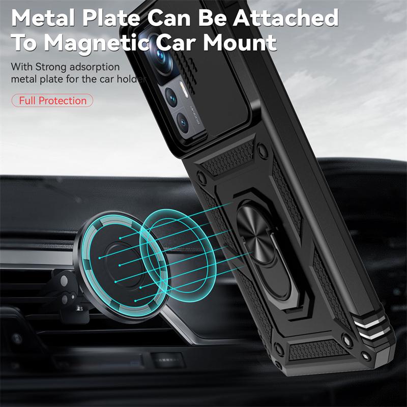 Чехол для Xiaomi 12T Pro, чехол с магнитным держателем и кольцом, чехлы для телефонов Xiomi Xiaomy Mi12T Mi 12T 12 T Pro, защитная задняя крышка для слайд-камеры