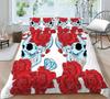 Bedding Set 3D Skull Print Home Bed Cover Homes Bedclothes Pillowcase Breathable Warm Comforter Duvet Covers