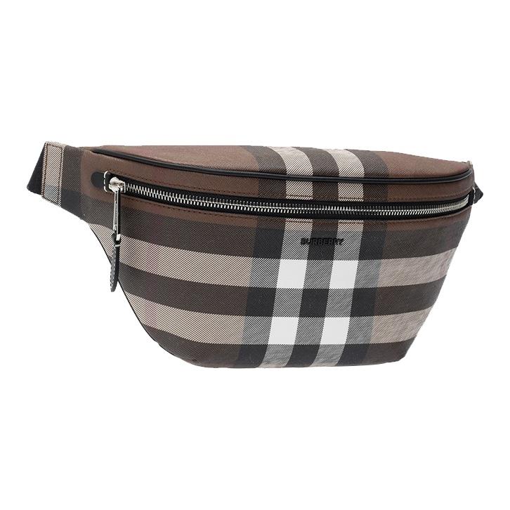 Burberry Сумка-кроссбоди на грудь из экологичного холста с темной клеткой Мужские сумки Темно-орехово-коричневый 80365591