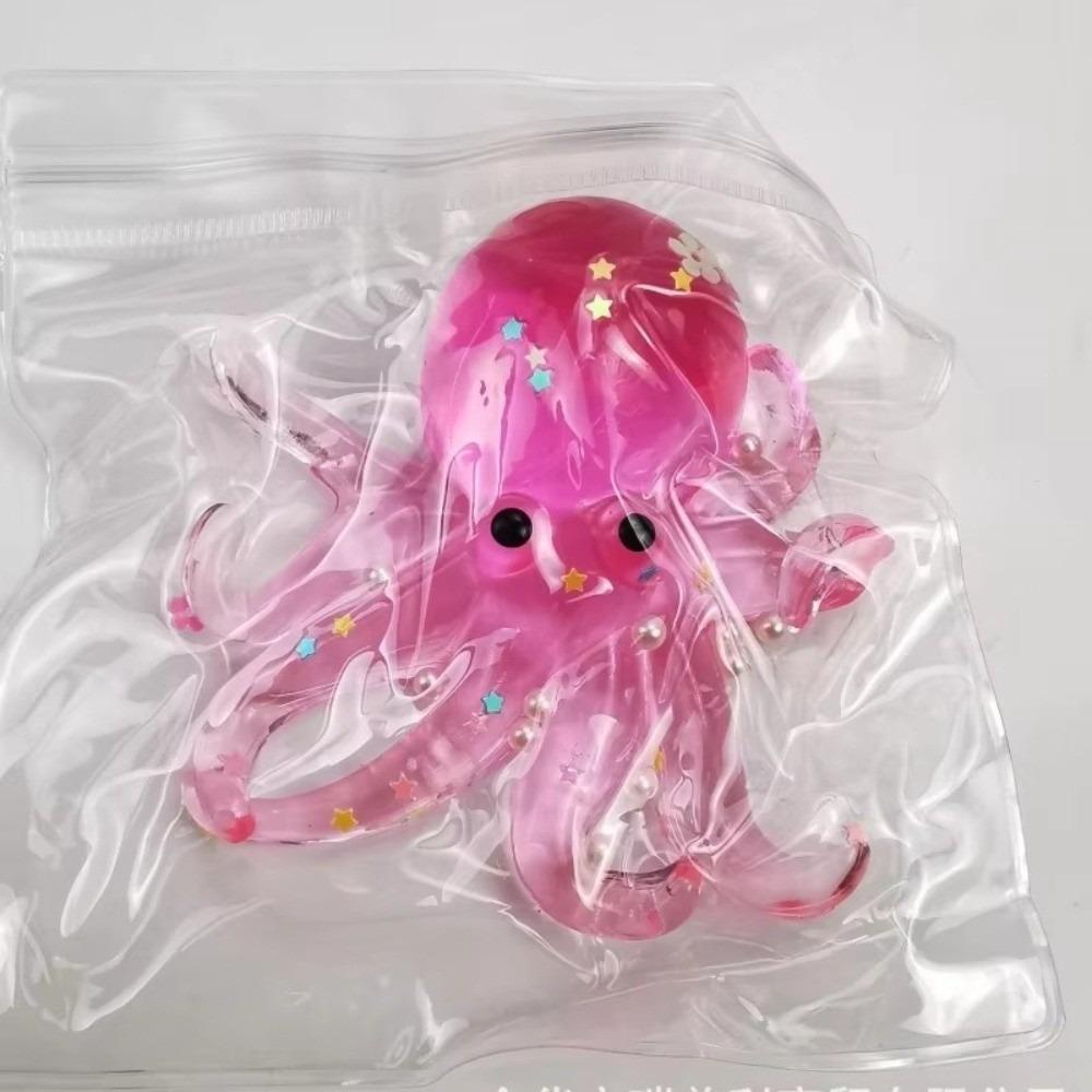 Sugar Filled Glitter Octopus Squishy Simulation Stress Relief Toy For Stress Anxiety Relief