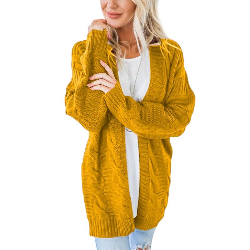Fashionable Casual Knitted Sweater With Loose Long Sleeve Women Cardigan