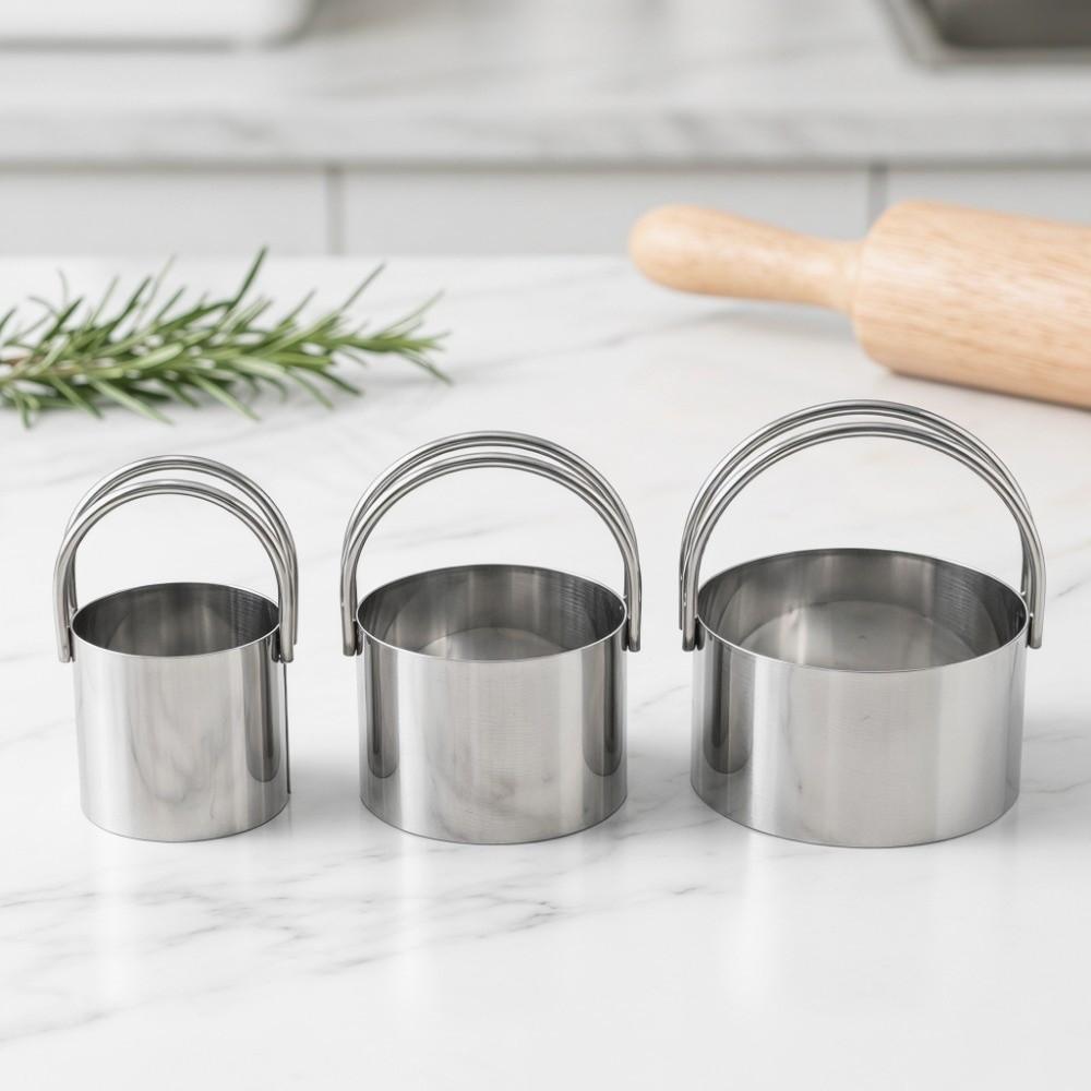 5pcs Stainless Steel Biscuit Cutter Molds With Handle Stars Shaped Cookie Cutters  Christmas