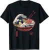 Смешная футболка с принтом «Великая волна рамена» Japanese Food, Подарок для мужчин, Размеры от M до 3XL, Унисекс