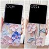 3D Colorful Embossed Effect Watercolor Flower Phone Case for Samsung Z Flip 7 FE 6 Shockproof Slim Camera Protection Back Cover