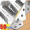 Universal Furniture Corner Connector Stainless Steel Corner Brackets For Cabinet Angle Shelf Support Fixed Brace Kits With Screw