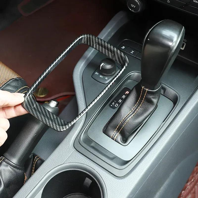 ABS Carbon Car Gear Shift Frame Panel Trim Decorate Cover Accessories For Ford Ranger Everest 2015 2016 2017 2018