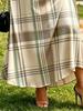Женское макси-платье в клетку с V-образным вырезом и рукавами-воланами, летнее повседневное платье для вечеринки
