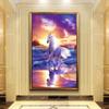 5D Diy Diamond Painting Beach Horse View Cross Stitch Set Full Diamond Embroidery Mosaic Art Picture of Rhinestones Decor Gift