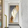 Golden White Feathers Posters Wall Art Room Decor Luxury Abstract Gold Ribbon for Porch Corridor Canvas Painting Home Decoration