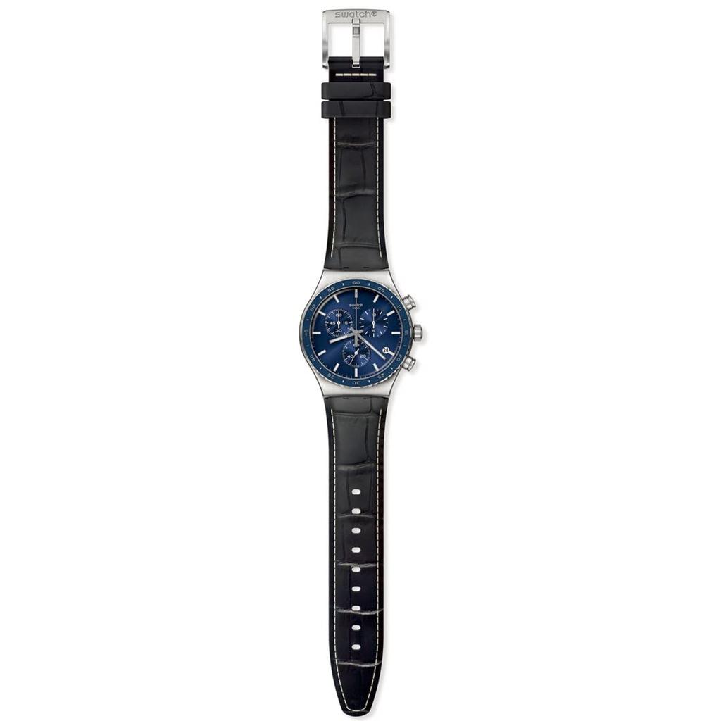 Часы мужские Swatch COBALT LAGOON New Irony Chrono YVS496 черные,