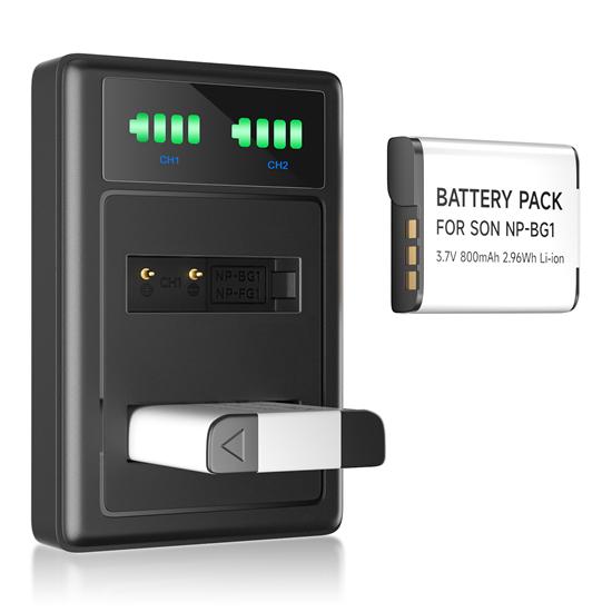 NP-BG1 Battery LED Dual USB Charger For SONY DSC-H3 DSC-H7 DSC-H9 DSC-H10 DSC-H20 DSC-H50 DSC-H55 DSC-H70DSC-W300 W210 WX10  HX5C W220 WX1 W170 H50