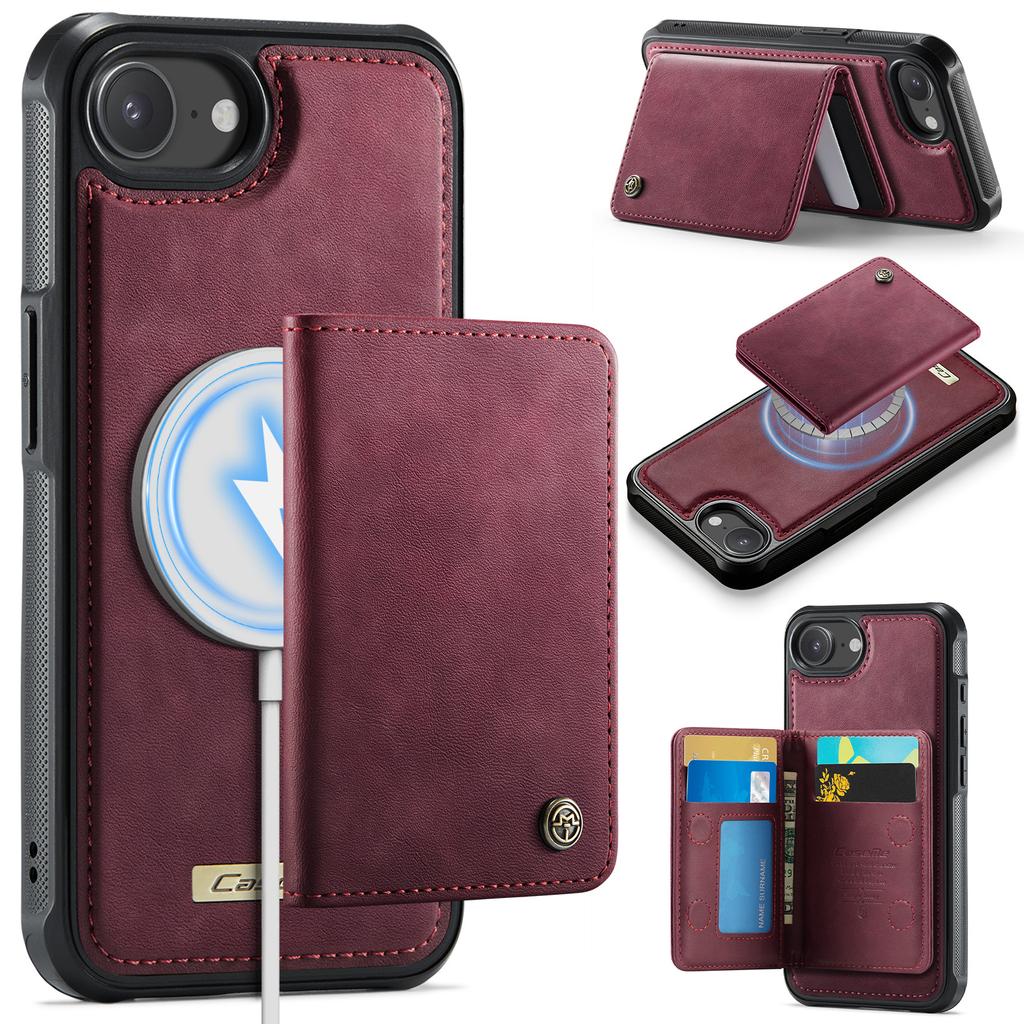 For iPhone 16e Magnetic Case CASEME ME80 Series Leather PC TPU Phone Cover with Detachable Wallet