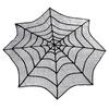 Halloween Tablecloth Decoration Black Lace Table Runner Round Spider Cobweb Table Cover Fireplace Mantel Scarf Lampshade Bat Wall Stickers for