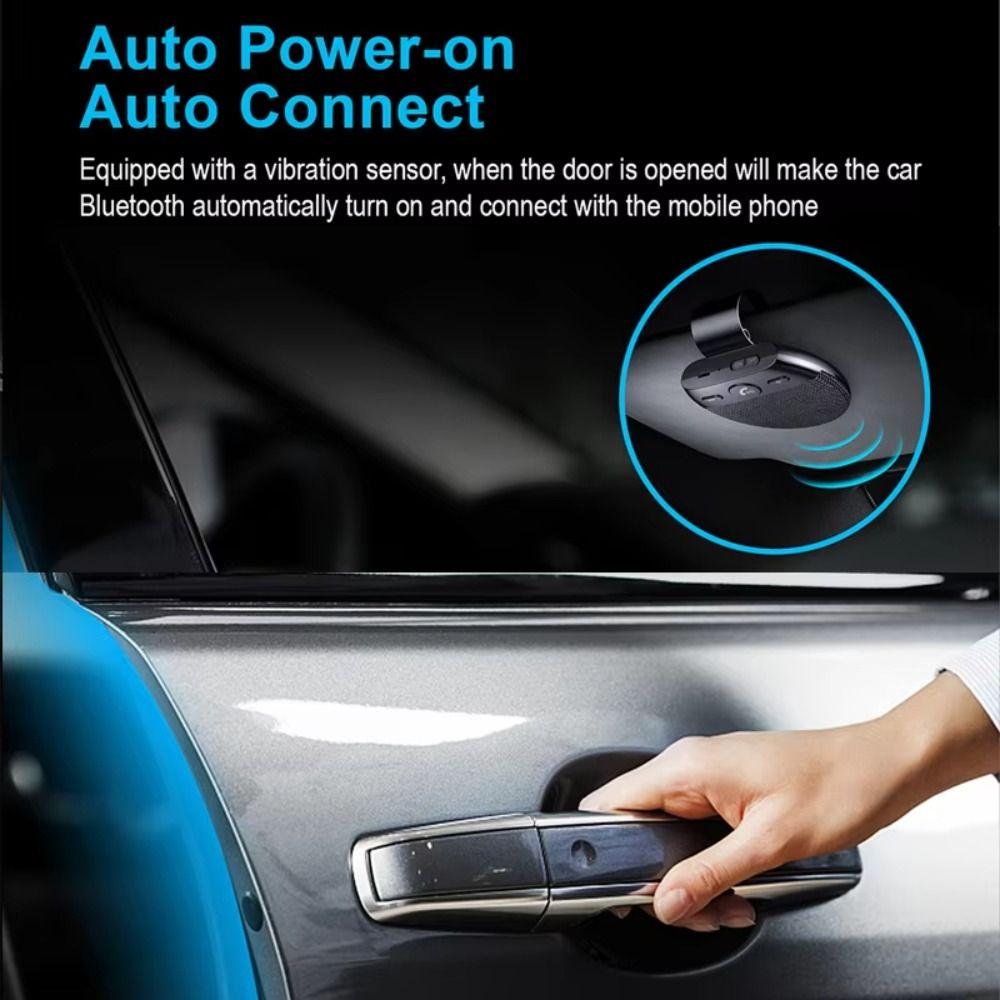 Bluetooth 5.0 Handsfree Car Kit High Definition Voice Sun Visor Music Player Music Playback