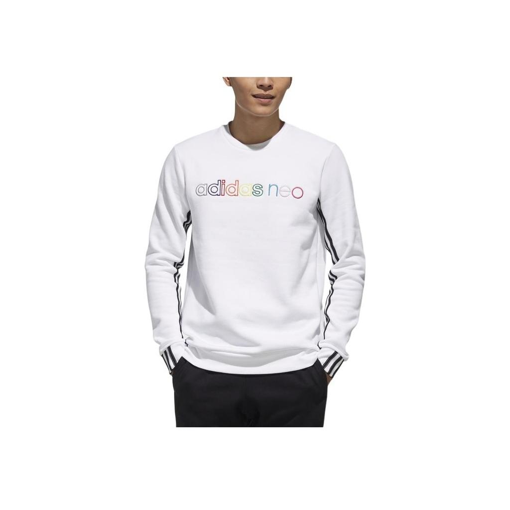 Adidas Толстовка с круглым вырезом и буквенным принтом, мужская толстовка белого цвета EH6433