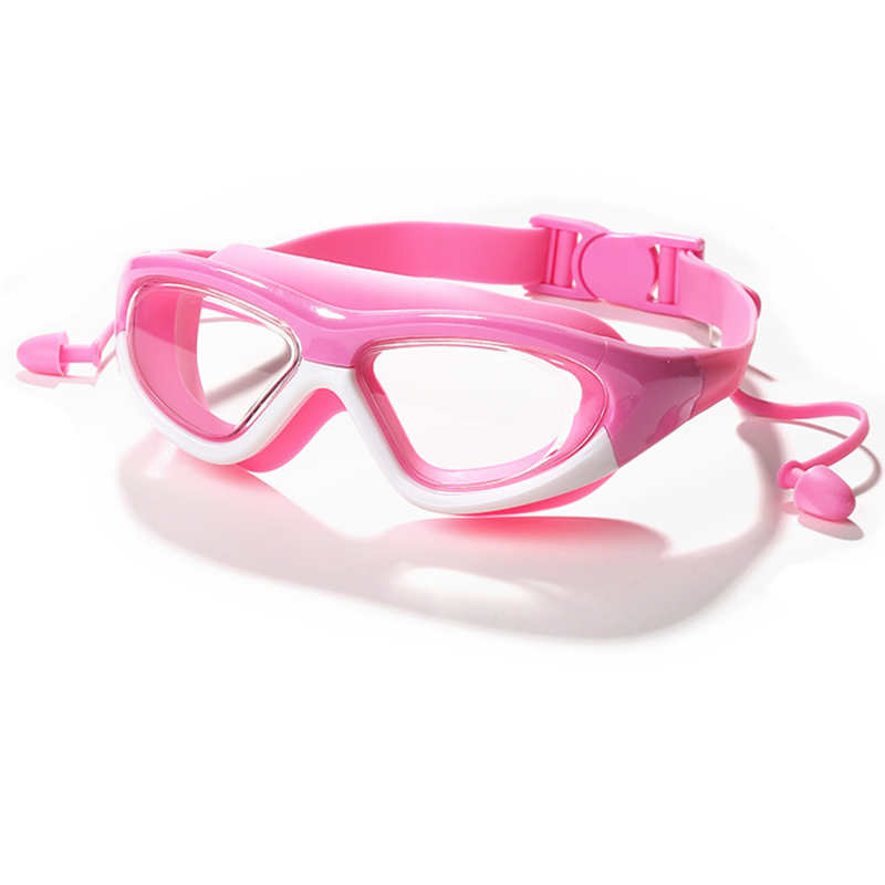 Kids Swimming Goggles Children 3-14Y Wide Vision Anti-Fog Anti-UV Pool Glasses With Ear Plugs Outdoor Sports Diving Eyewear